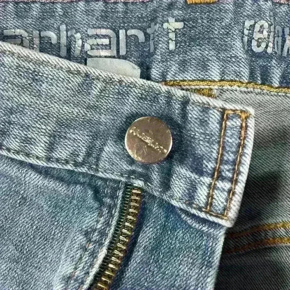 CARHARTT Classic Relaxed Fit Light Wash Distressed Jeans Work Denim Men 38 x 34 - Picture 7 of 12